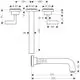 Waschtischarmatur von AXOR mit 3-Loch Montage, Unterputz-Design für Wandmontage, ausgestattet mit Hebelgriffen und einer Auslauföffnung. Technische Zeichnung dargestellt.